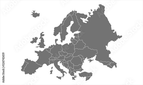 Grey europe map