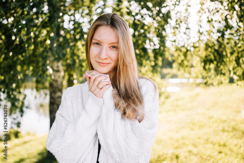 beautiful girl on walk in nature beautiful girl on walk in nature