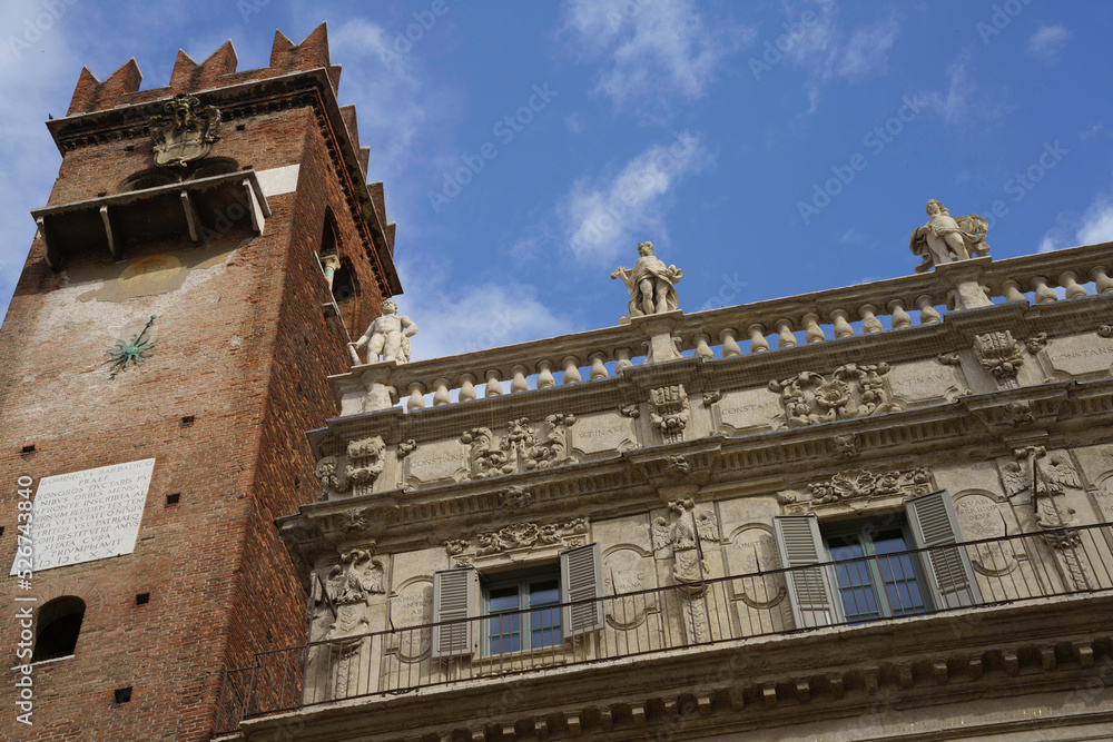 Historic palace in Piazza delle Erbe, Verona, Italy