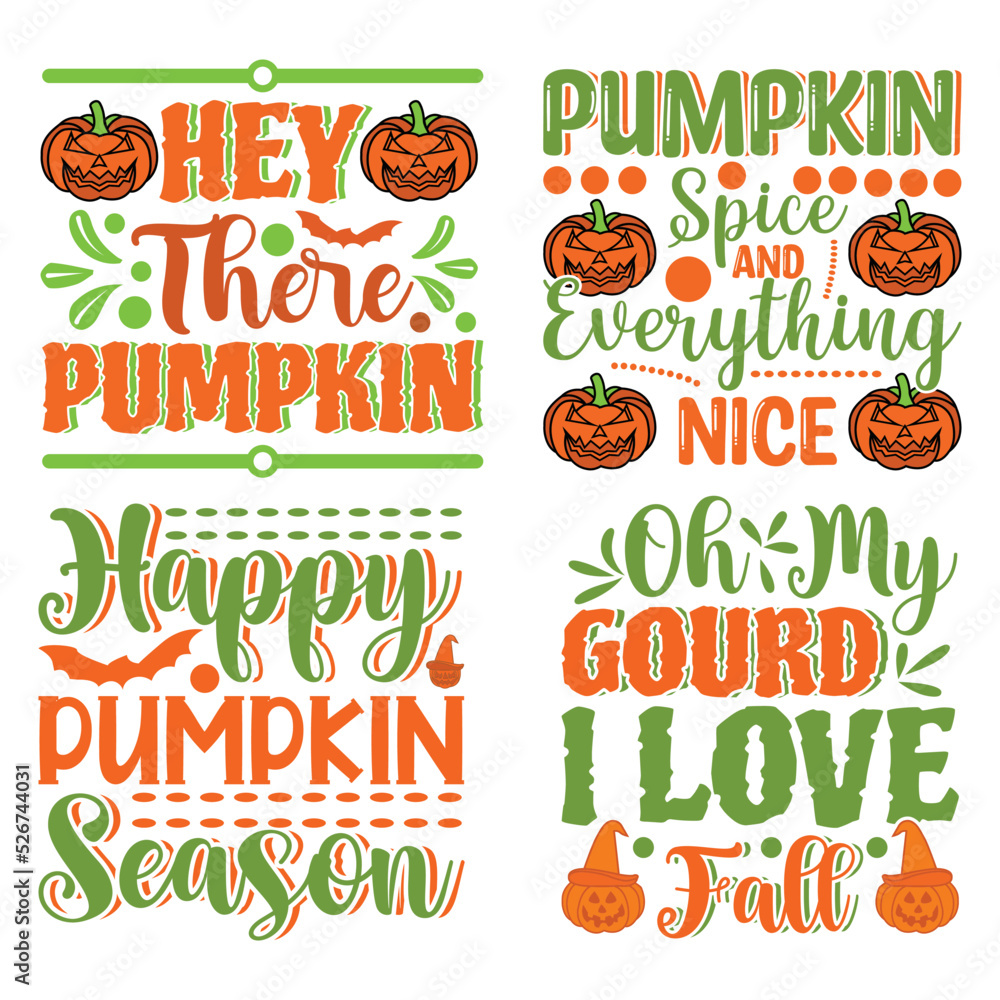 Pumpkin Quotes T-shirt Design Bundle Pumpkin Quotes T-shirt Design Bundle