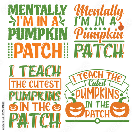 Pumpkin Quotes T-shirt Design Bundle