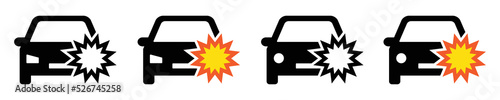 Car crash icon. Car accident icon, vector illustration