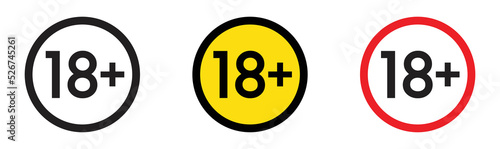 18 plus age sign icon, vector illustration