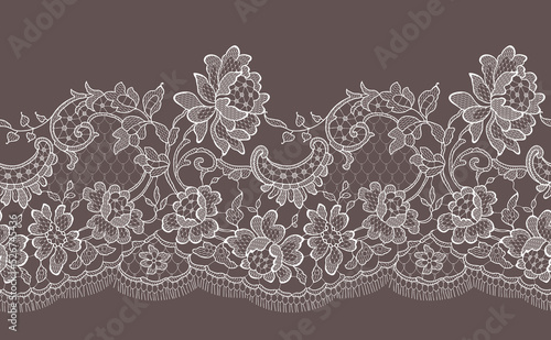 Lace romantic ribbon seamless pattern