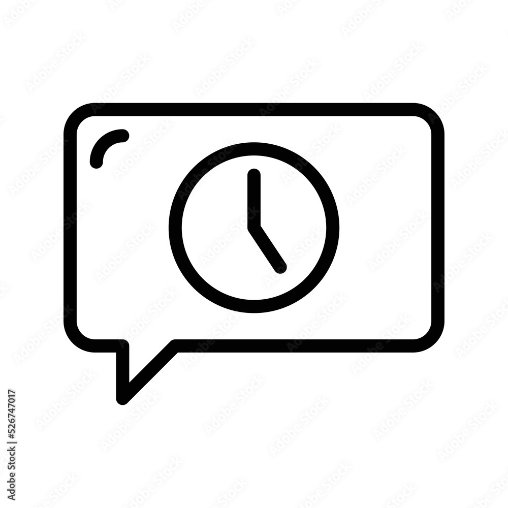 Vector Icons Time Message Lineal Style. Pixel Perfect and Editable Stroke.