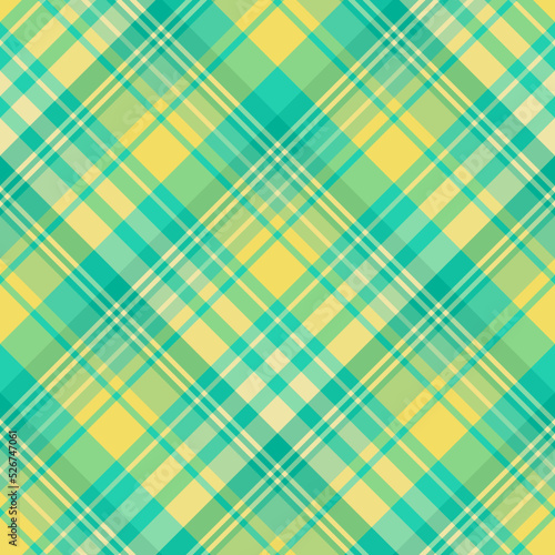 Seamless pattern in simple yellow and green colors for plaid, fabric, textile, clothes, tablecloth and other things. Vector image. 2