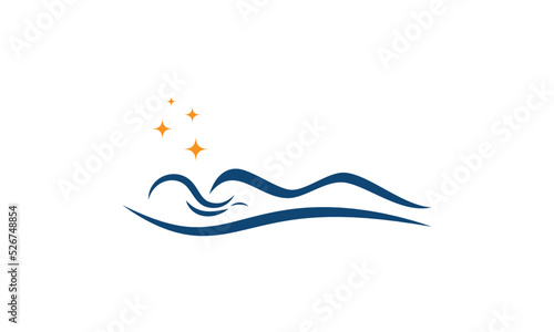 snooring and sleep logo, Massage spa woman logo 