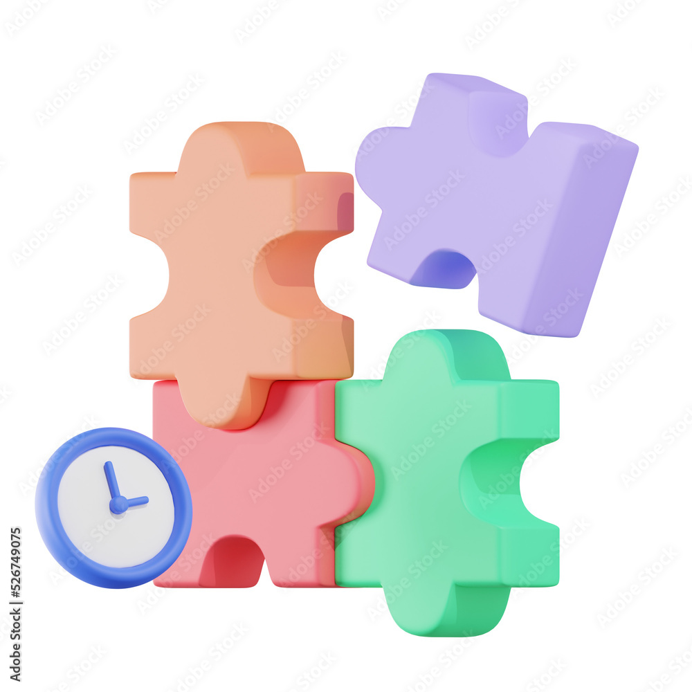 Puzzle Education 3D Illustrations Puzzle Education 3D Illustrations