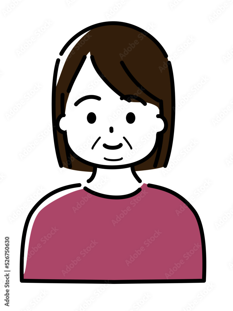 微笑む太った中年女性(上半身) 微笑む太った中年女性(上半身)