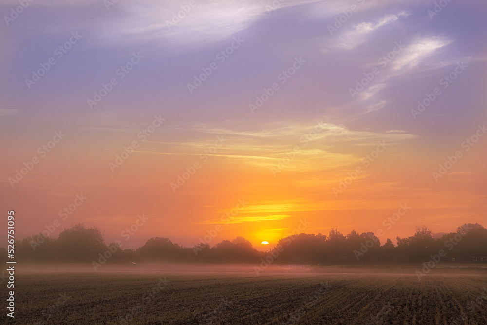 A misty sunrise over Briston