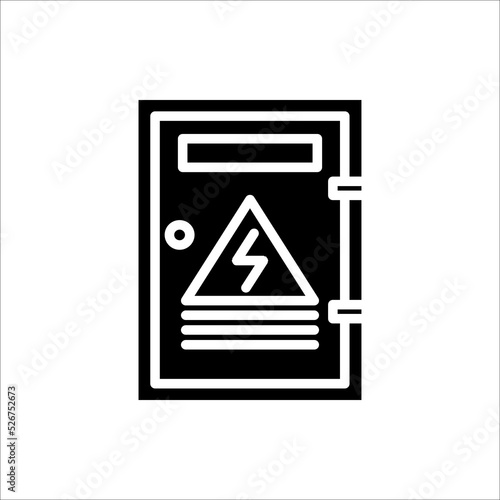 electric panel box vector. Electric distribution icon. editable on white background