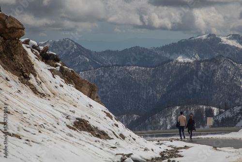 hiker on the top of mountain love