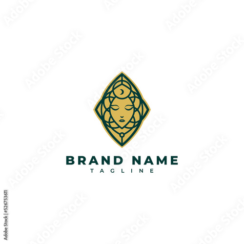 Beauty woman logo vector design template