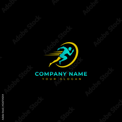 Run logo vector design template