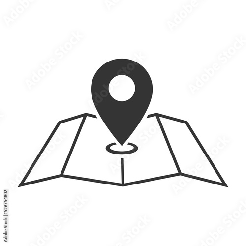 Map with map pin icon.