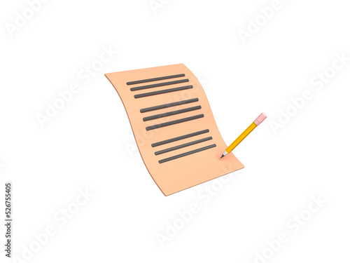 Office Paperwork approval icon isolated 3d render illustration