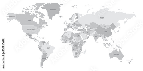 Simplified schematic map of World