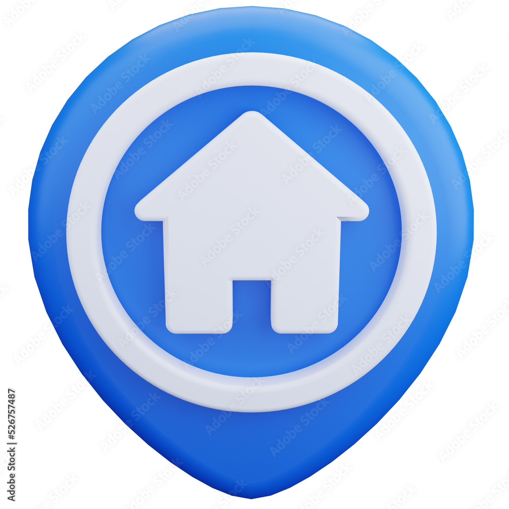 home icon button on transparent background. 3D Illustration home icon button on transparent background. 3D Illustration
