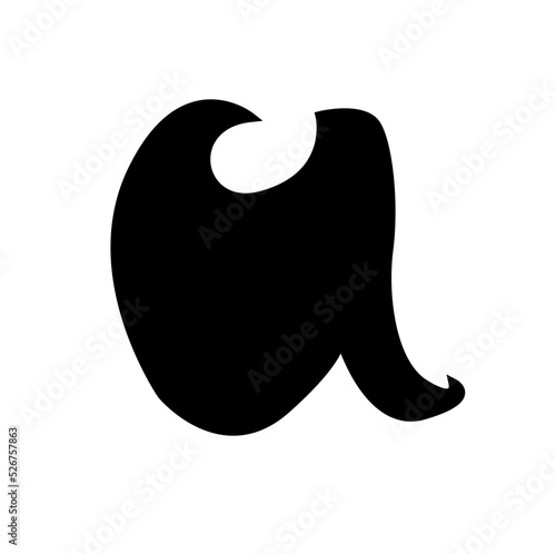 Calligraphy isolated black marker letter V on the white background, part of alphabet, for logo, signature