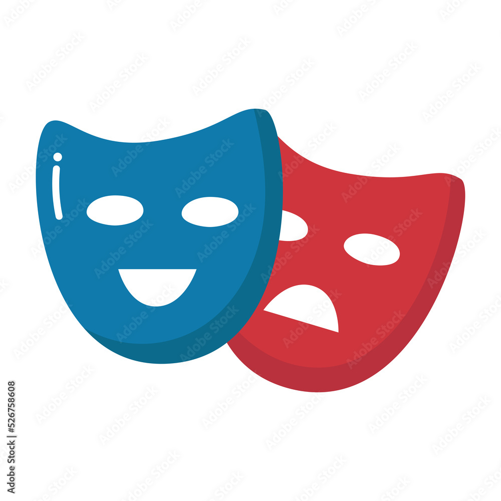 Theatrical mask icon. Theatrical mask icon.