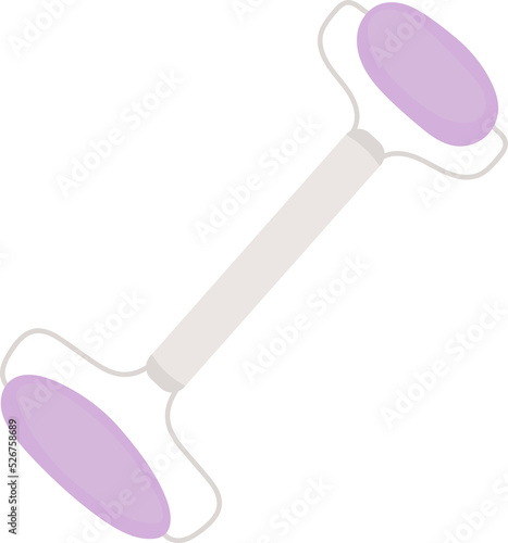 Lilac gouache roller for facial massage