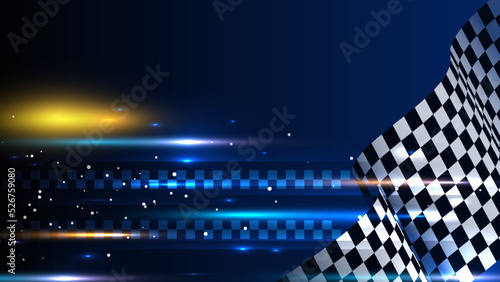 3d realistic speed racing style wavy flag checkered speed motion light movement background wallpaper