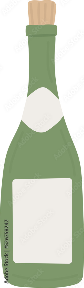 Green bottle of champagne for New Year and Christmas Green bottle of champagne for New Year and Christmas