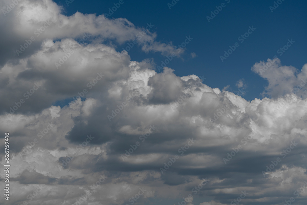 Natural daylight and white clouds floating on blue sky at sunny day