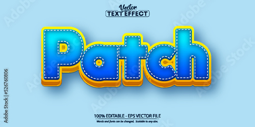 Patch text effect, editable comic and cartoon text style