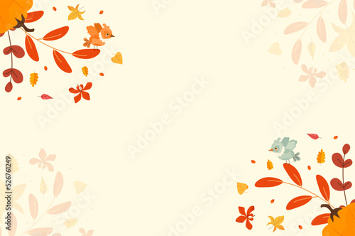 Flat autumn background