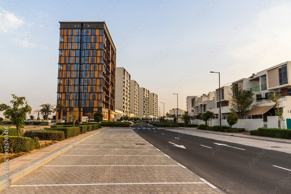 Dubai, UAE - 08.16.2022 - Buildings in The pulse residence, Dubai South. City