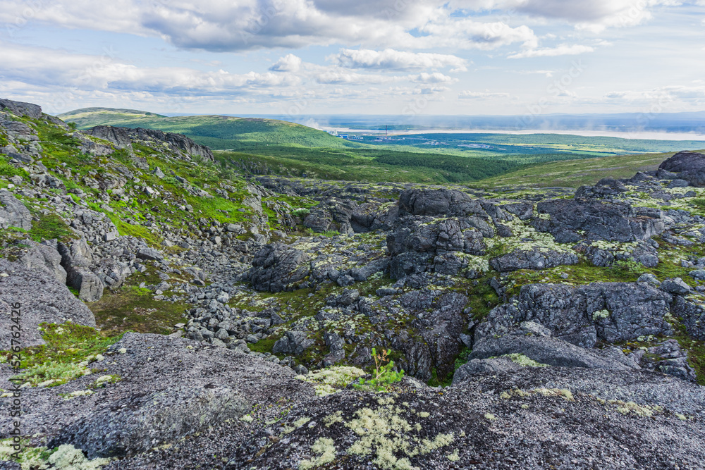 Mountains Apatite. Ski resort- Arctic region of Russia is a popular hiking trail Mountains Apatite. Ski resort- Arctic region of Russia is a popular hiking trail