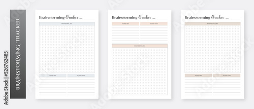Brainstorming Tracker. Brainstorming Ideas Planner Template. Minimalist planner template set. Modern Planner Template Set. Printable Planner Design.