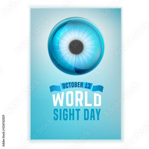 World sight day poster. Vertical vector illustration