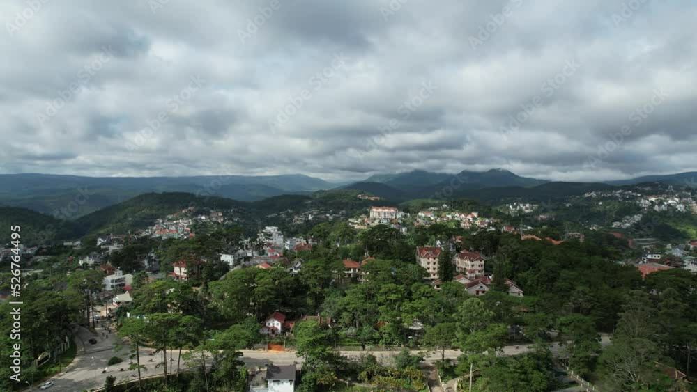 View dalat city of vietnam from drone angle,Da Lat is a city located in a valley with cool weather all year round. View dalat city of vietnam from drone angle,Da Lat is a city located in a valley with cool weather all year round.