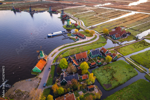 Photography Zaanse Shans photographed from the sky- spring time in Nethelrands