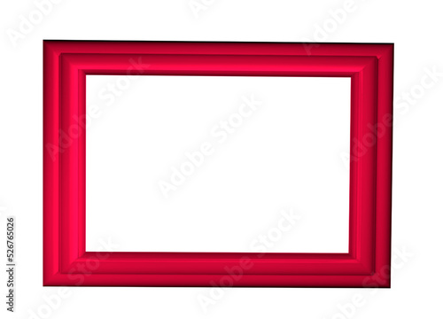 abstract red shiny metal photo frame 3d modern
