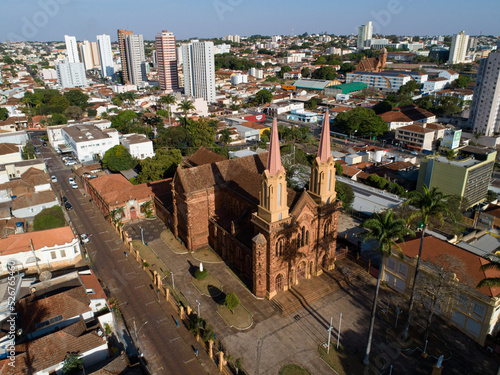 erial view of one of the most visited spots in Uberaba for its recognized Gothic architecture, the church 
