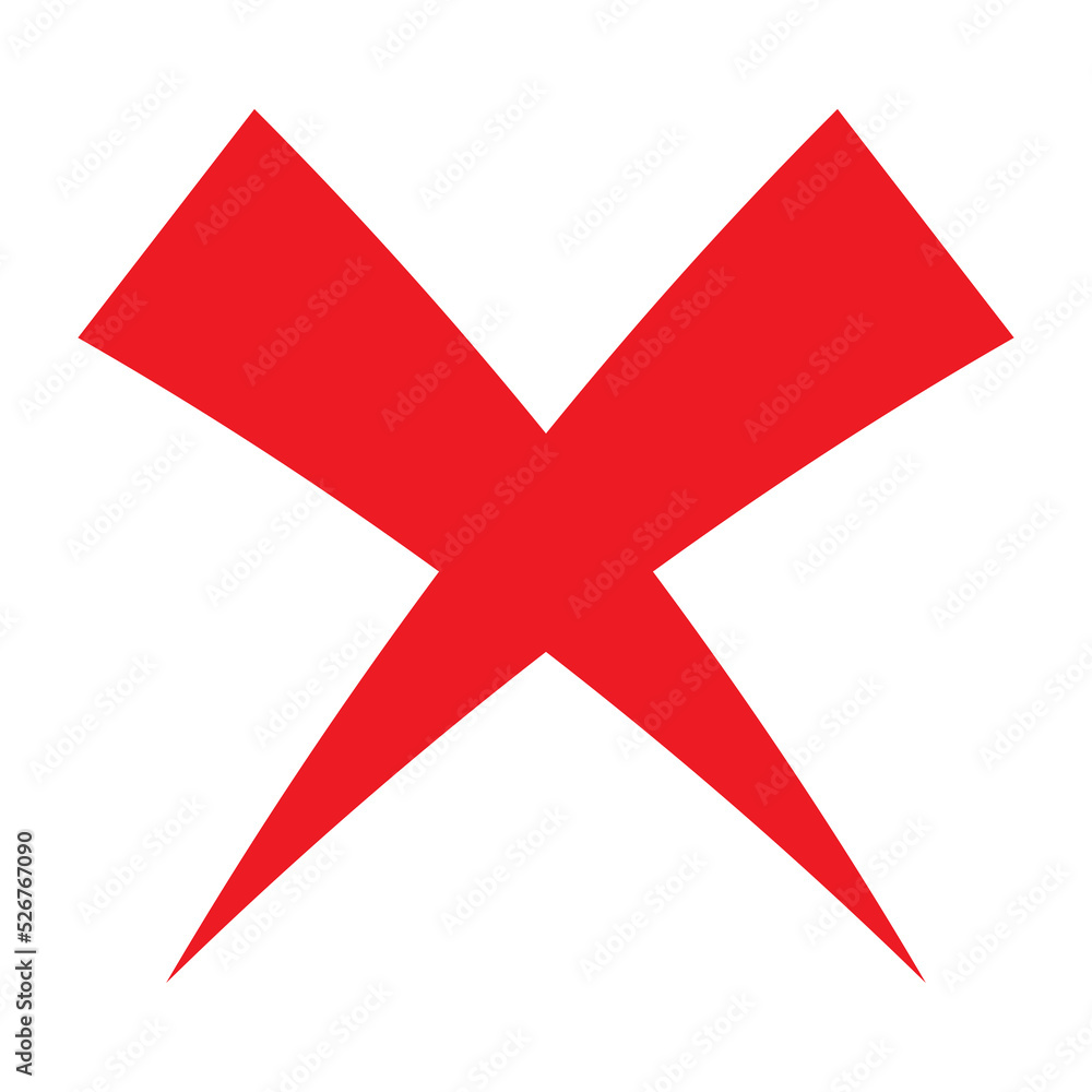 Cross sign element red grunge x icon Cross sign element red grunge x icon