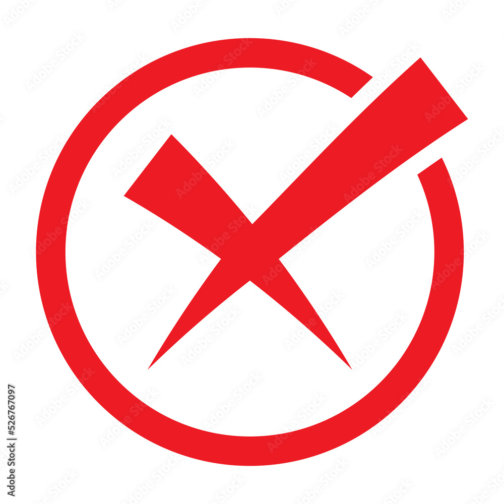 Obraz premium Cross sign element red grunge x icon