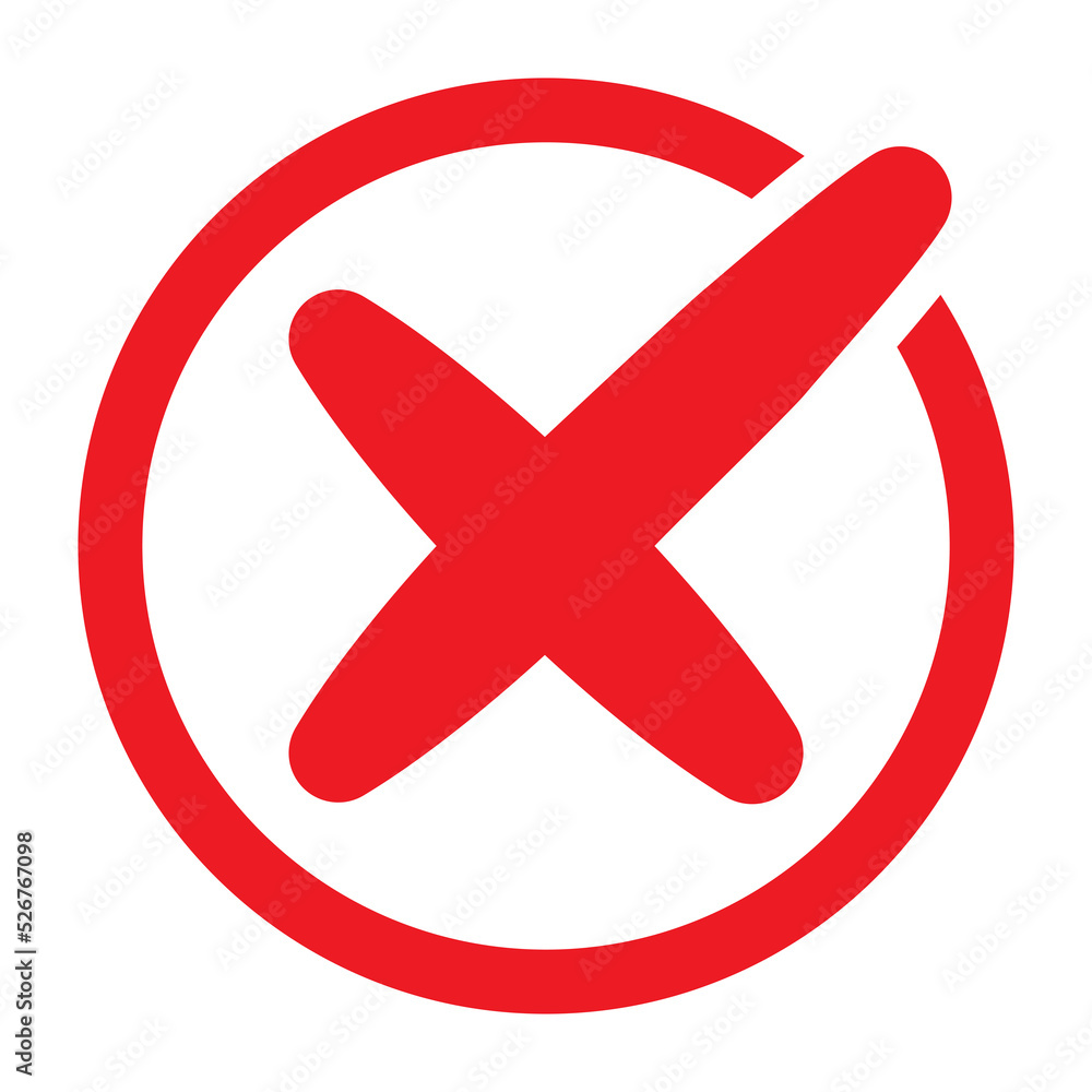 Obraz premium Cross sign element red grunge x icon