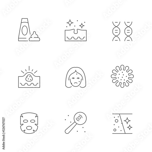 Set line icons of acne