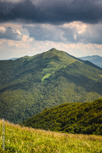 Summer views in the Bieszczady Mountains - views of the mountain ranges and lakes. © PawelUchorczak