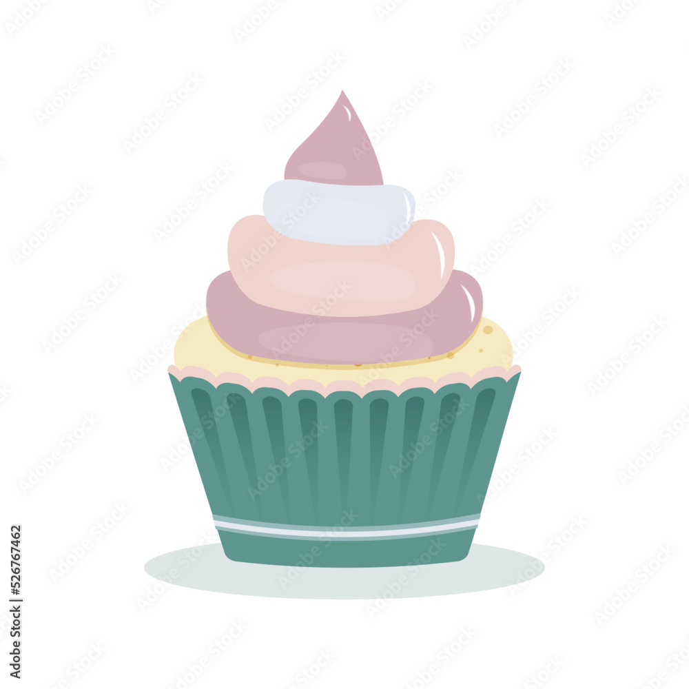 Cupcake mint vanilla. Vector design of cupcake illustration. Cupcake mint vanilla. Vector design of cupcake illustration.