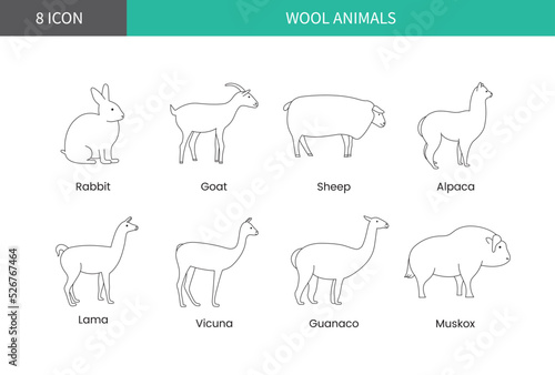 Animals that give wool linear vector icon.