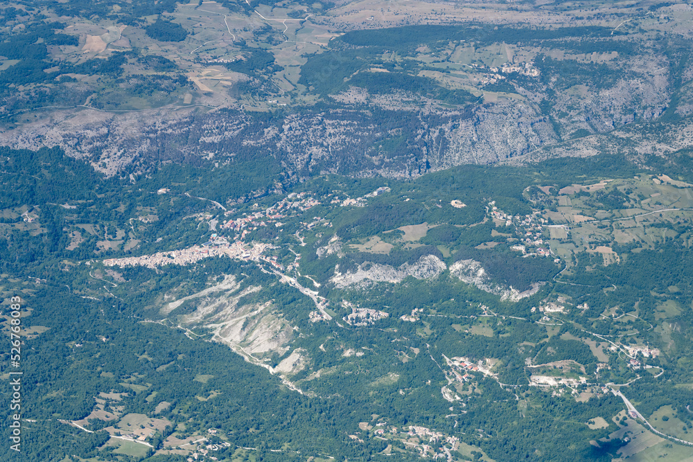 Caramanico Terme aerial, Italy