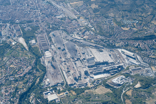 large iron and steel industry aerial, Terni, Italy