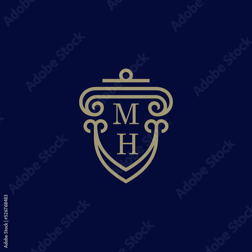 MH classic theme initial logo design which is good for branding