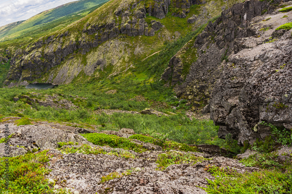 Mountains Apatite. Ski resort- Arctic region of Russia is a popular hiking trail Mountains Apatite. Ski resort- Arctic region of Russia is a popular hiking trail