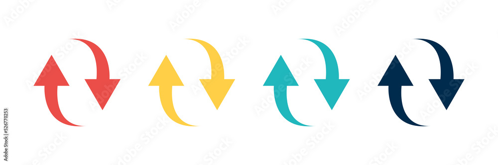 Arrow icon set. Colored arrow symbols. Arrow of different types. Arrow isolated vector graphic elements. Arrow icon set. Colored arrow symbols. Arrow of different types. Arrow isolated vector graphic elements.